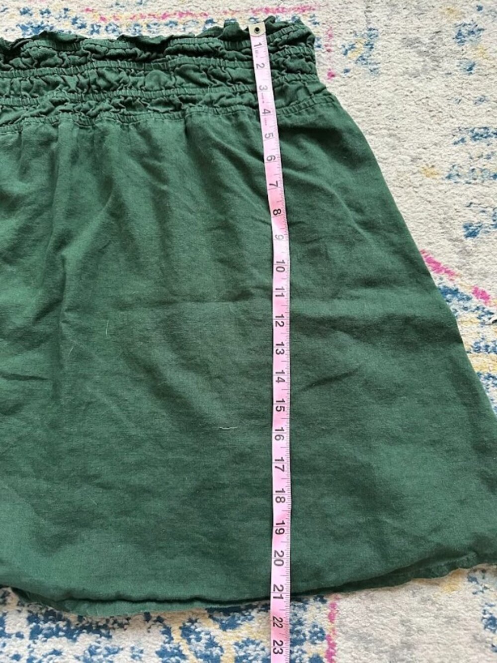 Anthropologie Green Linen Blend A-Line Mini Skirt - Large - Picture 5 of 7